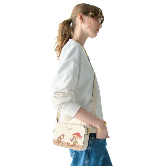 New Disney X Kate Spade Chip N Dale Mini Camera Bag Meringue Multi - Picture 2 of 5